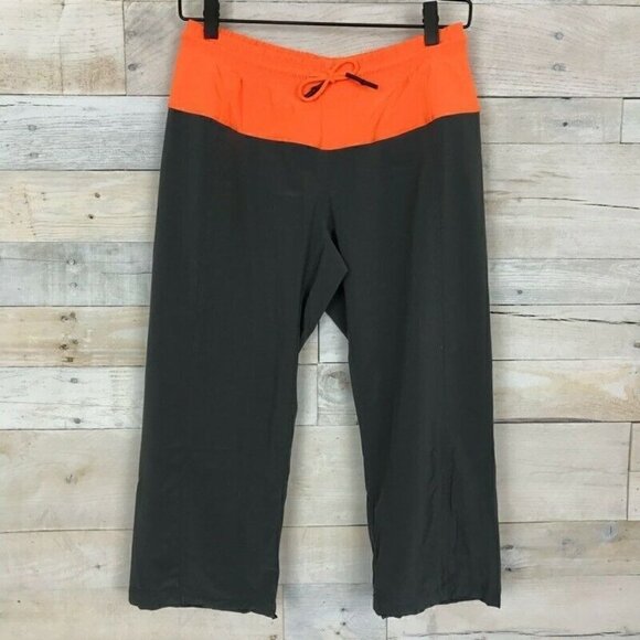 Lululemon Activewear Capri Pants Gray Orange 4 - Picture 1 of 5